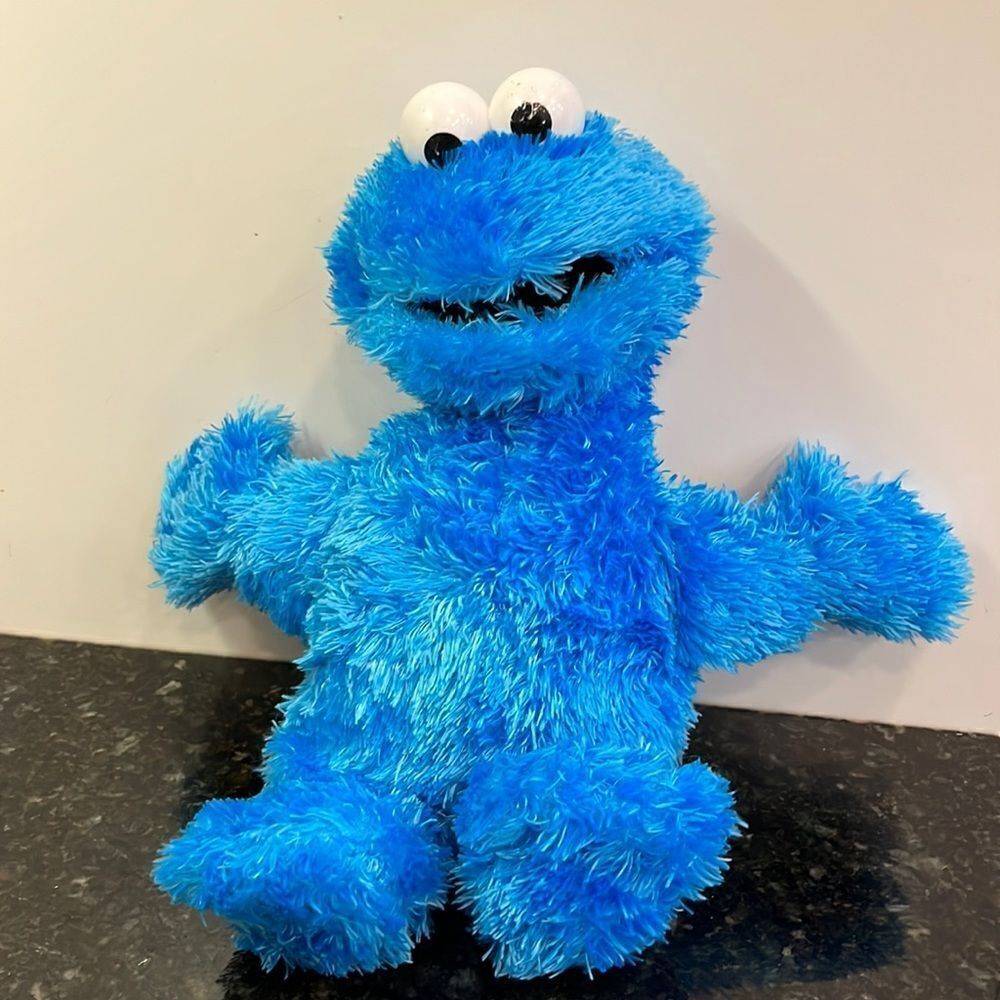 Vintage 2002 Sesame Street Cookie Monster 12" Plush Stuffed Animal